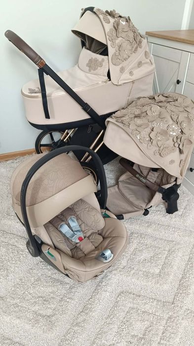 Cybex priam simply flowers beige wózek dla dziewczynki 3w1