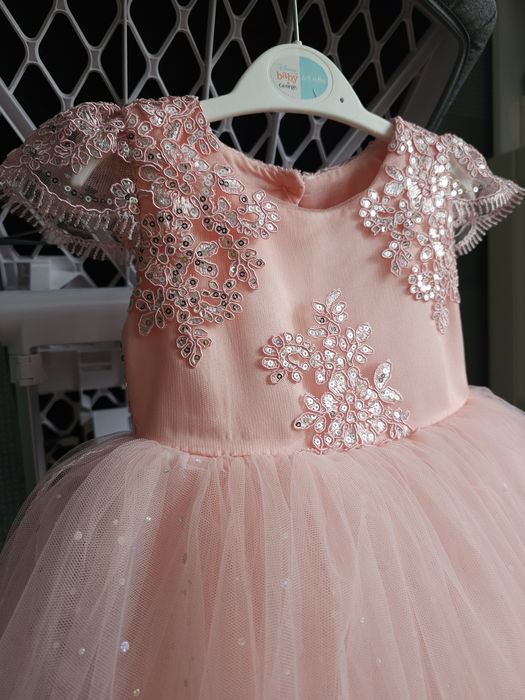 Дитяча ошатна дуже пишна святкова шампань рожева біла сукня 1 2 3 4 5