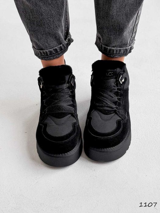 Жіночі угги чорні замшеві (36-40) UGG Lowmel Black Уггі Уги Угі