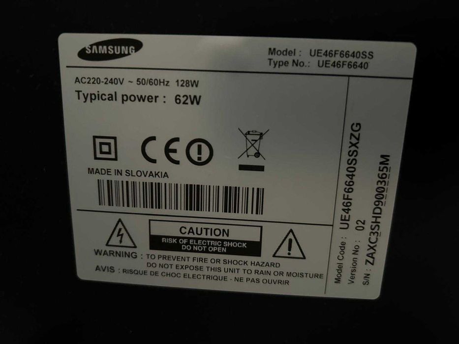 Samsung 46" F6640 Smart TV 3D – Estado Impecável
