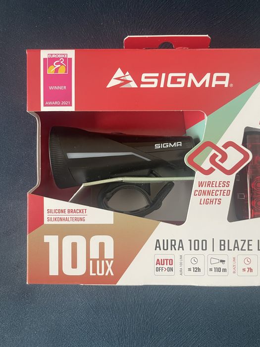 Zestaw lampek rowerowych SIGMA Aura 100 + Blaze Link