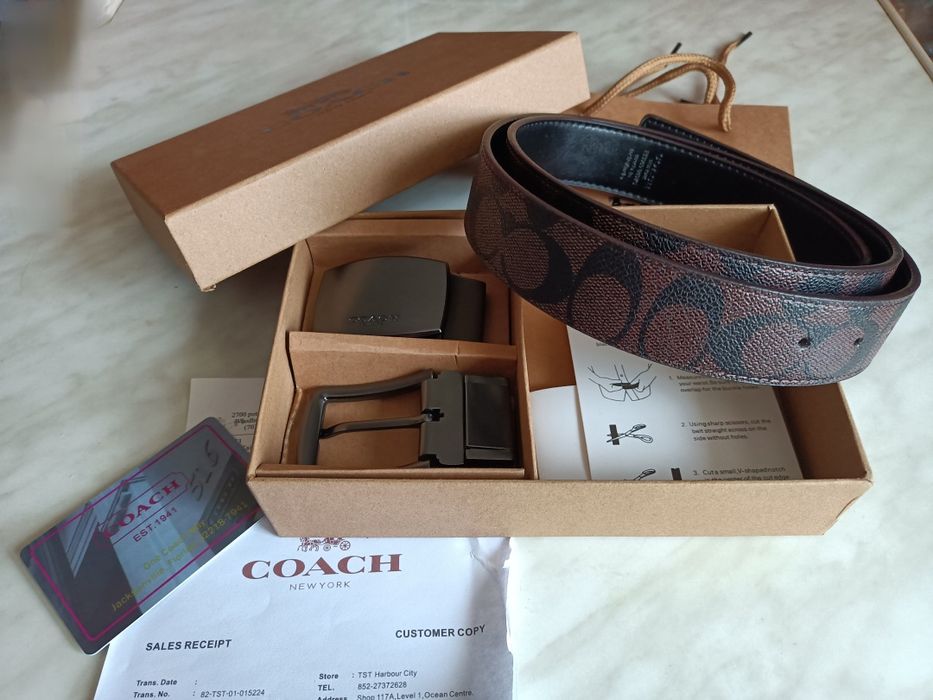 Coach Чоловічий шкіряний ремінь (подарунковий)