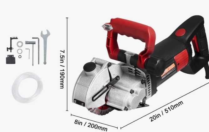 Bruzdownica Do Betonu 2700W Regulowany rowek 125MM Laser