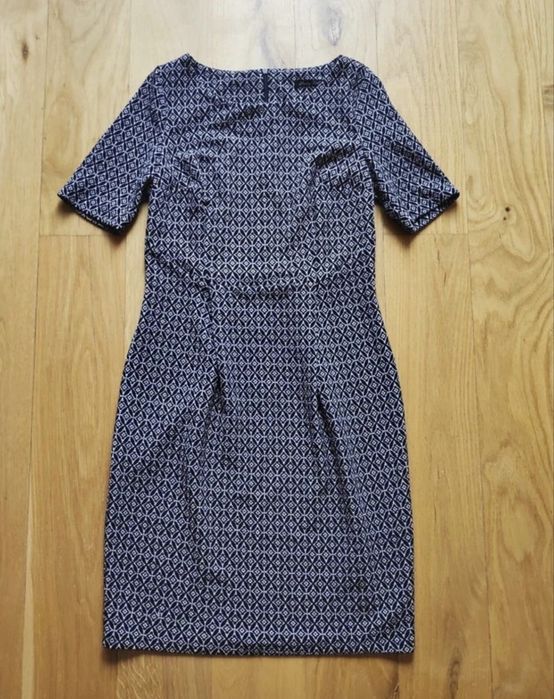 Sukienka midi Pretty Girl krótki rękaw pepitka szachownica