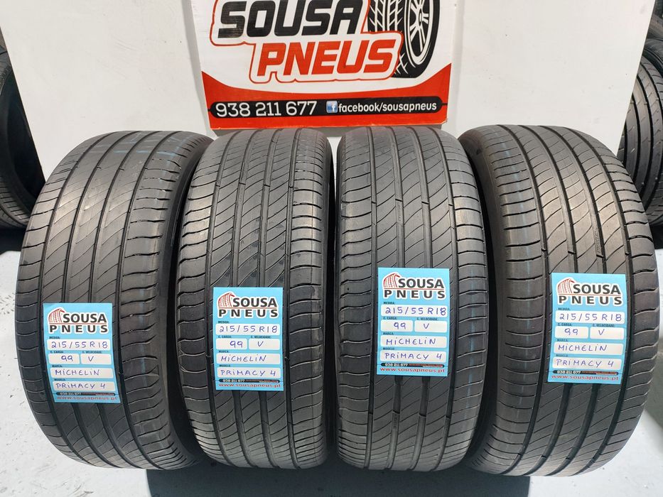 4 pneus impecáveis 215-55R18 Michelin - Oferta da Entrega - 250 Euros