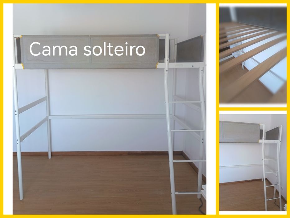 Cama elevada solteiro