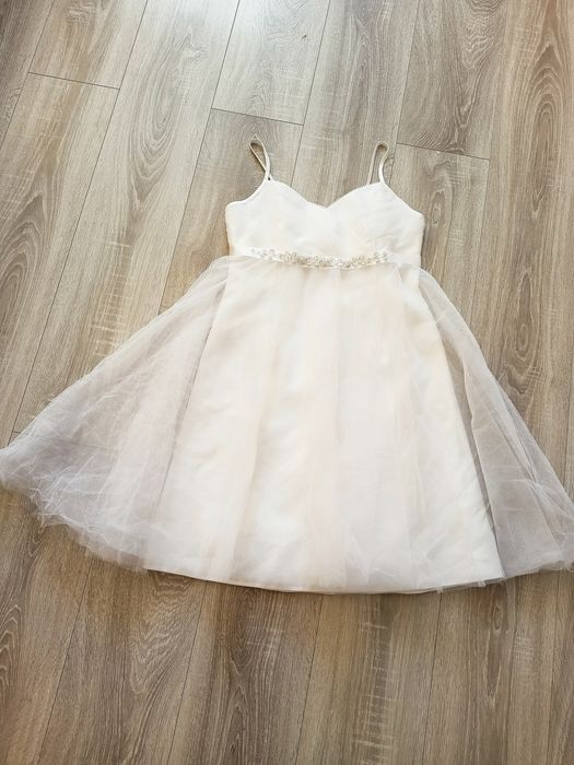 Elegancka sukienka damska biała tiulowa Lilly rozmiar L 40