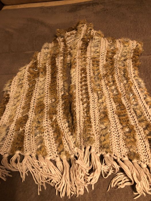 Szalik damski z futerkiem królika