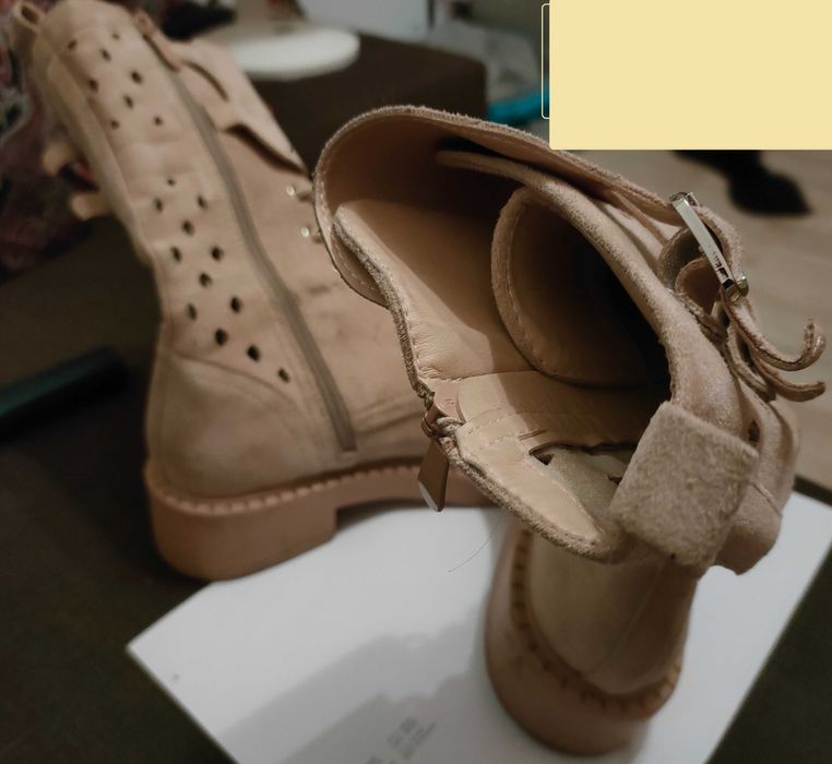 Jenny Fairy_Botki Damskie_Beż/ Beż/ Zamsz_37_Okazja