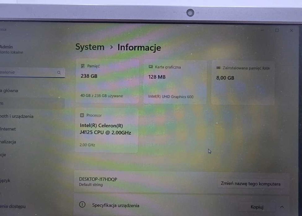 Laptop maxcom mbook 14 / J4125 / 8GB RAM / 256GB SSD / OPIS!