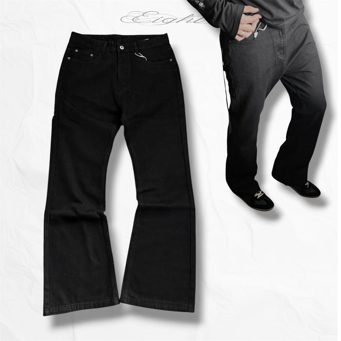 Bootcut Flared Black Jeans Буткат Джинси Фларед Клеш Кльош Чорні Y2k Широкі джинси Jaded London Erd Archive Архив Opium Vintage Чеиные Буткат Джинсы