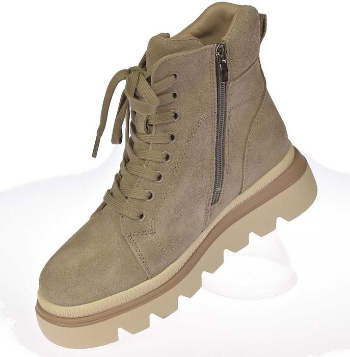 Śniegowce damskie skórzane ocieplane trapery camel B-3-1379 rozm. 38