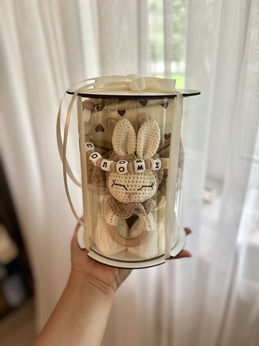 Подарунок на хрещення, виписку! Тримач для соски, Іменний гризунець