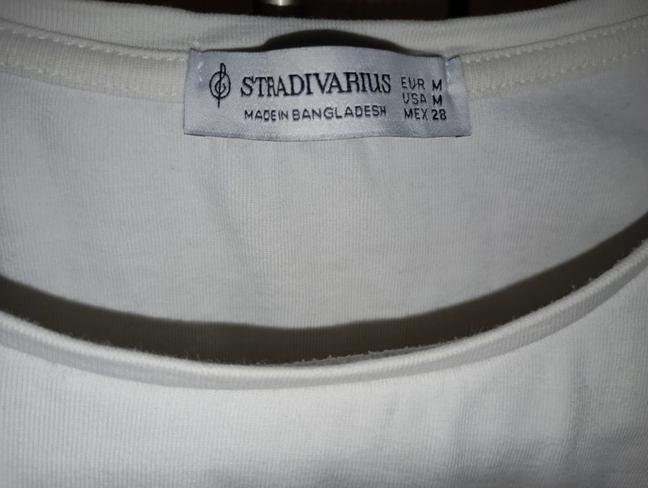 Biały crop top Stradivarius rozm M