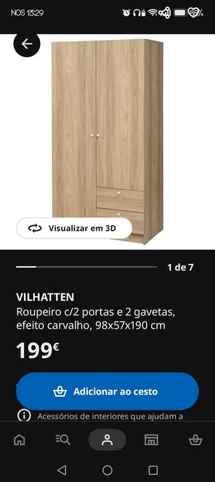 Roupeiro com portas. Pouquíssimo uso.