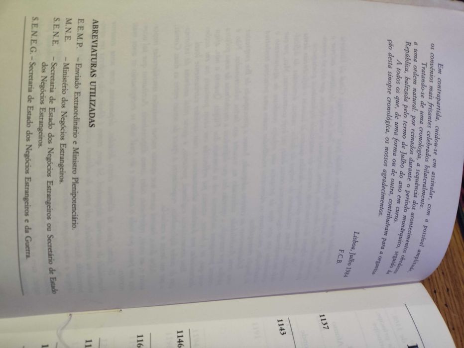 Livro Sinopse Cronológica Da História Diplomática Portuguesa