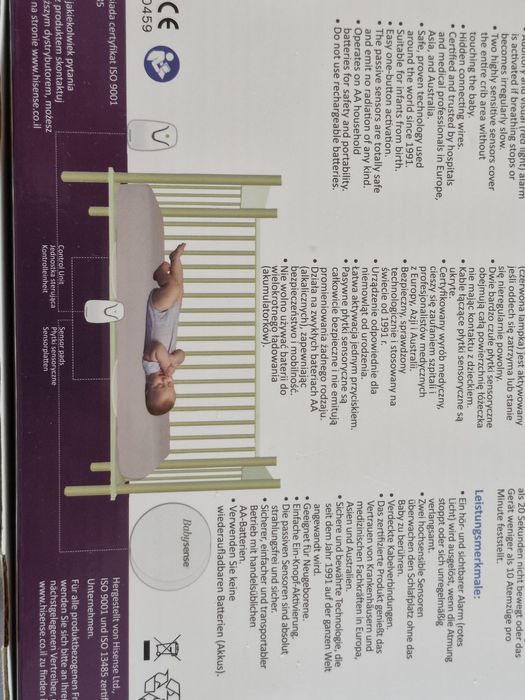 Monitor oddechu. Sensor babysense7