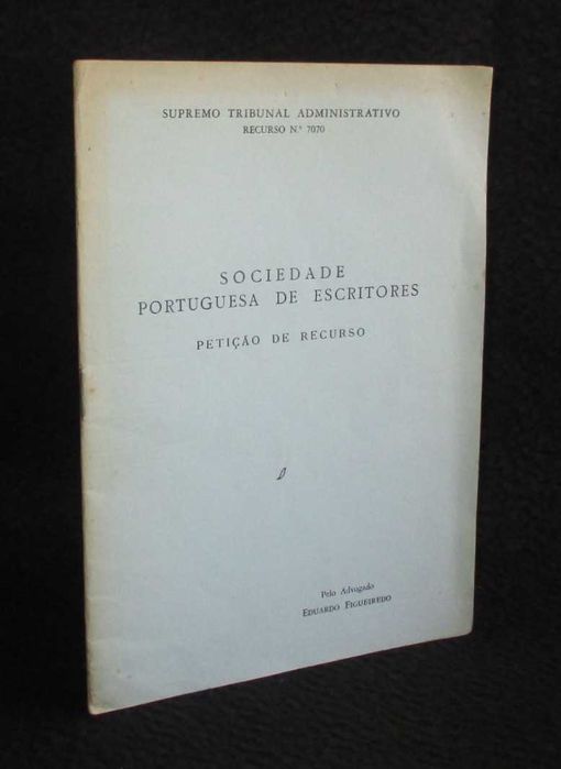 Livro Sociedade Portuguesa Escritores Petição Recurso Supremo Tribunal