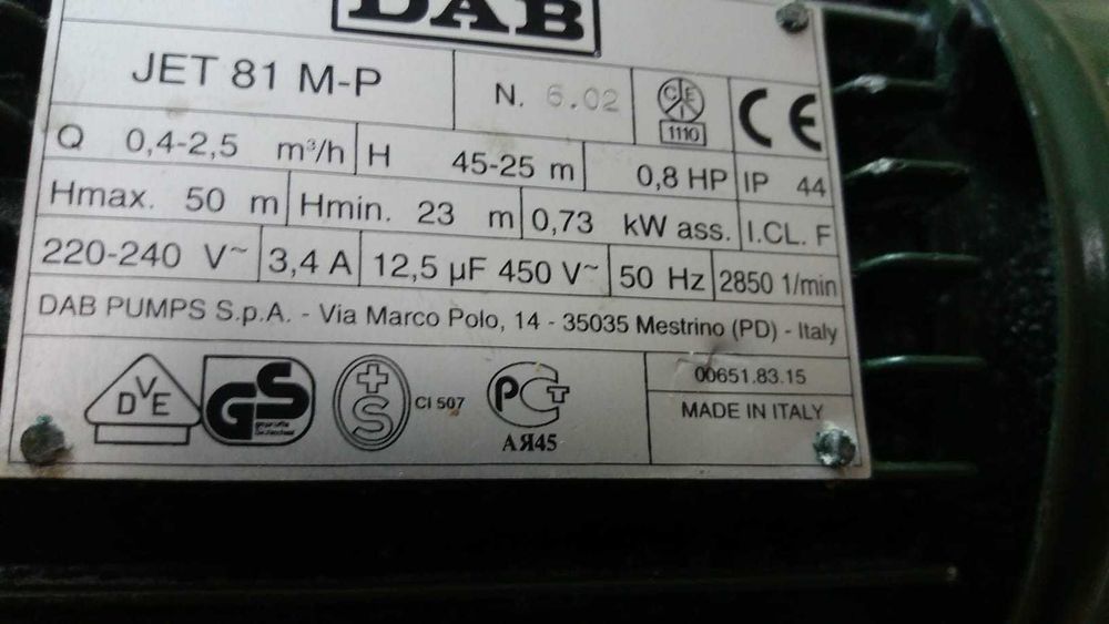 Electrobomba Hidropneumática para Rega -Aquajet 81/25 M