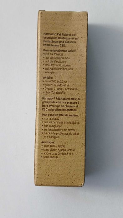 Naturalny olej konopny Harmony Pet 4,5% CBD 20 ml