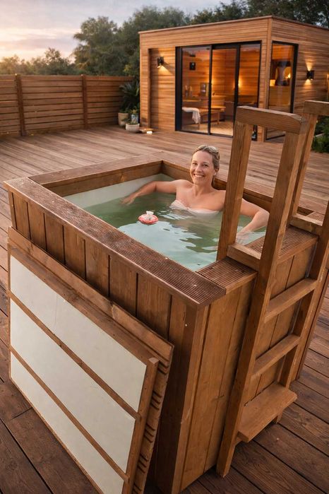 BALIA OGRODOWA Jacuzzi SPA Ruska Bania Hot Tub Drewniana do Ogrodu