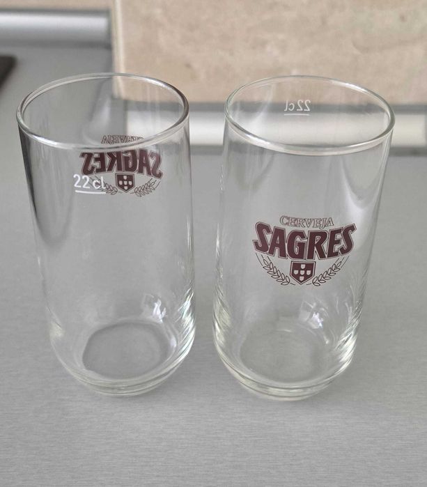 Set of 2 Imperial Sagres Glasses, 22 cl, Glass