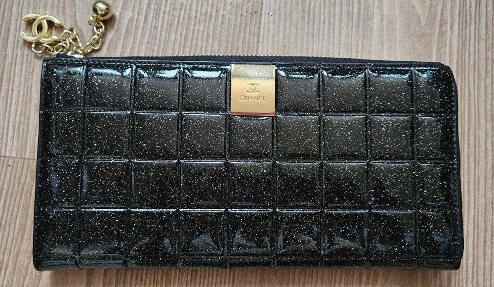 Клатч у стилі Chanel | чорний лак | вечірня сумка