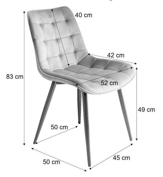 Welurowe krzesło tapicerowane do salonu i jadalni. Nowe. Wysyłka 24h