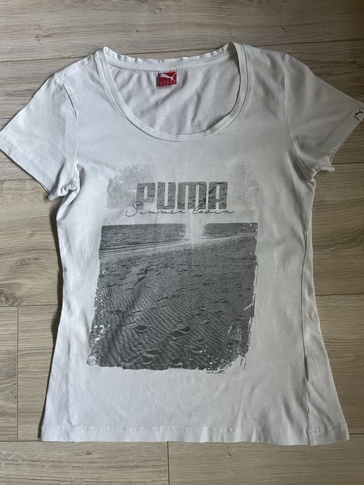 Bluzka Puma biała z nadrukiem