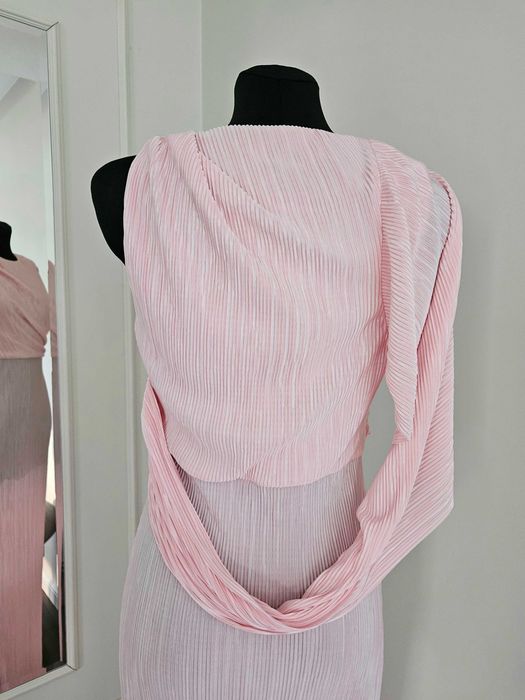 Sukienka maxi plisowana różowa Asos L 40