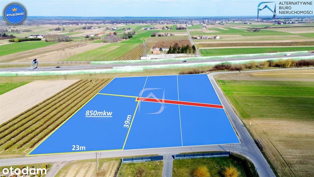 Ustawna działka 850mkw - Przybysławice