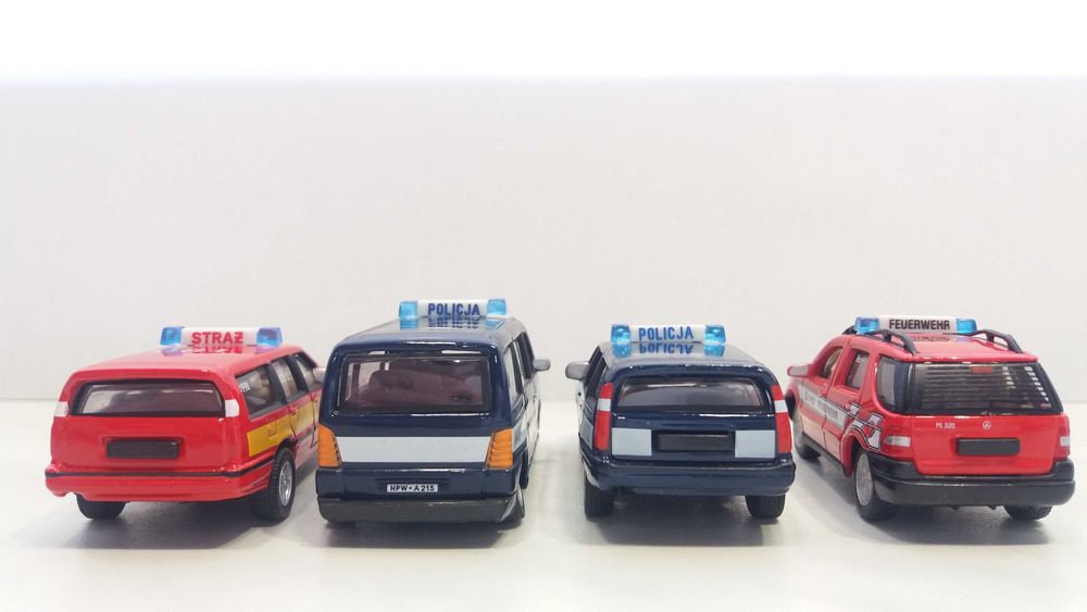 Volvo 850/Mercedes Vito/ML 320/Policja/Straż pożarna skala 1/72