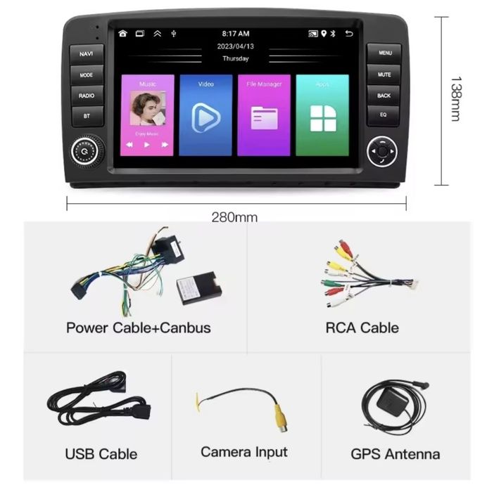Магнитола Android для Mercedes R class w251 ML w164