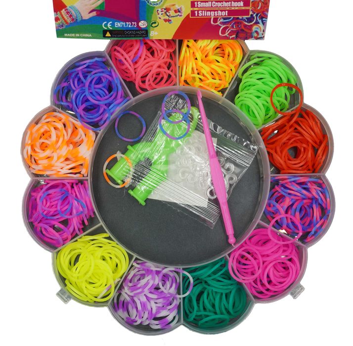 Gumki Zestaw gumek do robienia bransoletek 600 szt dla dziecka