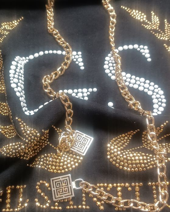 Gil Santucci bluza damska z kapturem błyszczące aplikacje