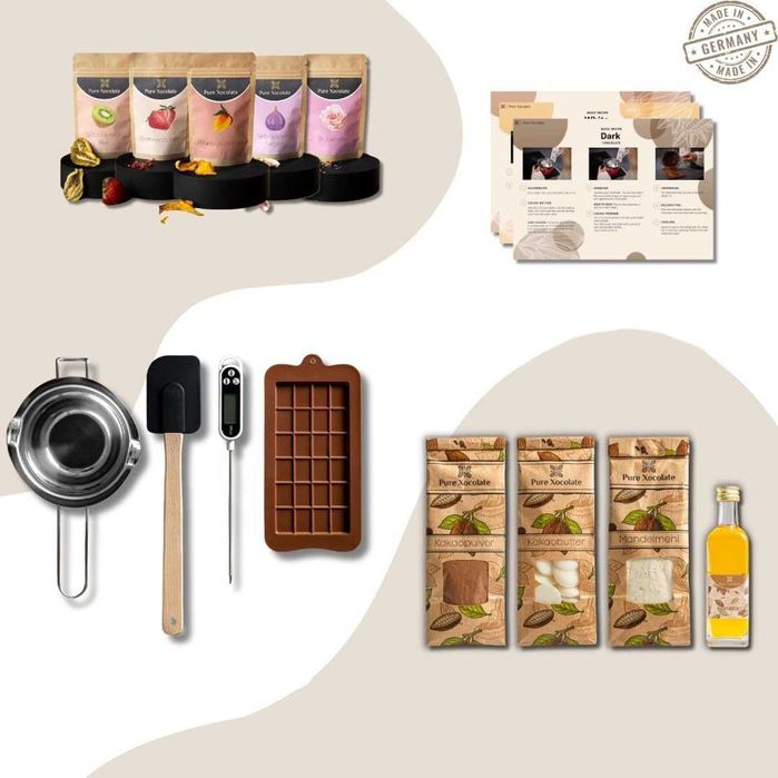 ZESTAW do robienia własnej CZEKOLADY +Akcesoria Prezent DIY czekolada