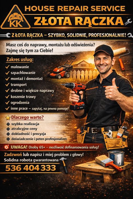 Złota Rączka - drobne naprawy, montaż, ustugi domowe