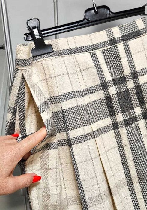 Юбка теплая зимняя в складку 100% шерсть с карманами, р. М/L