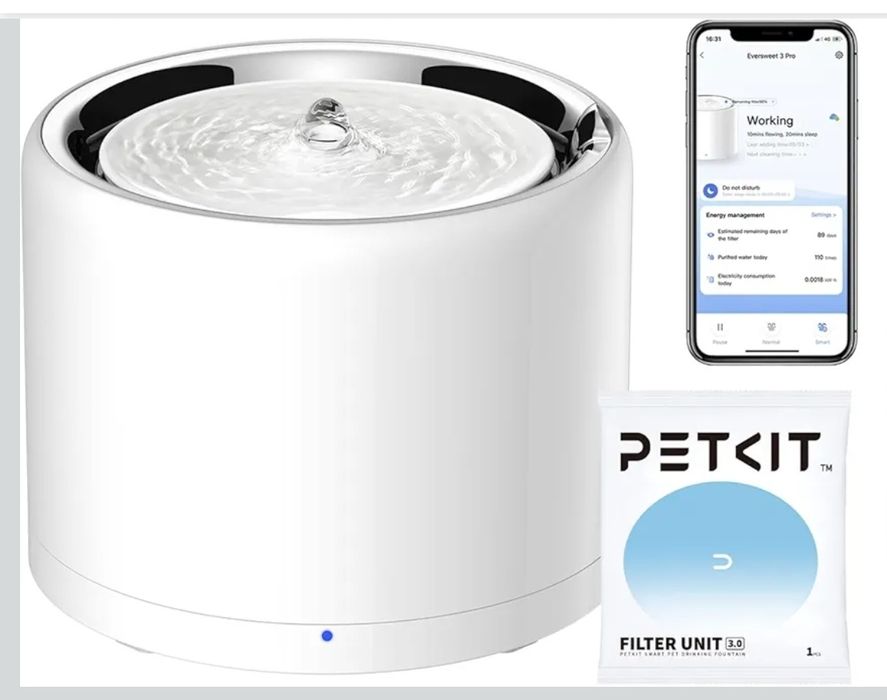 Fontanna poidło PETKIT Eversweet 3 Pro | Bezprzewodowa pompa | App