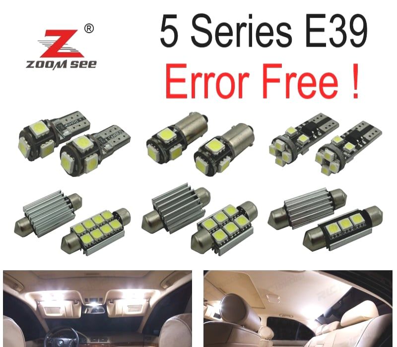 Kit completo de 21 lâmpadas LED interior BMW E39 5 series 530d 525d 520d 520i 525i 528i 530i 540i M5 sedán 96-03