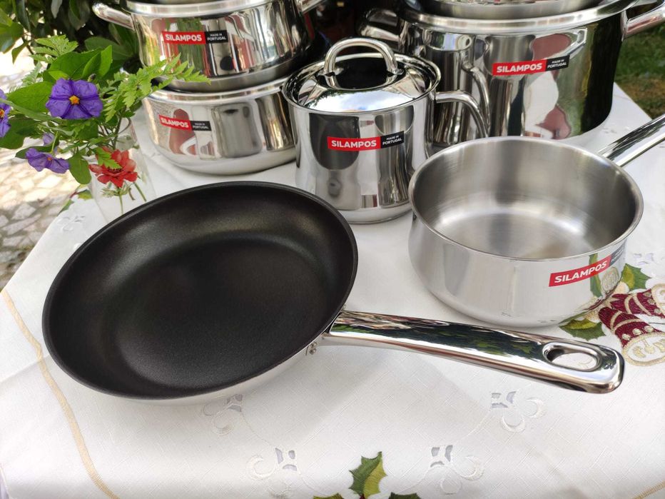 QUALIDADE SILAMPOS - Trem Inox Linha Bojuda - 9 pçs- INDUÇÃO