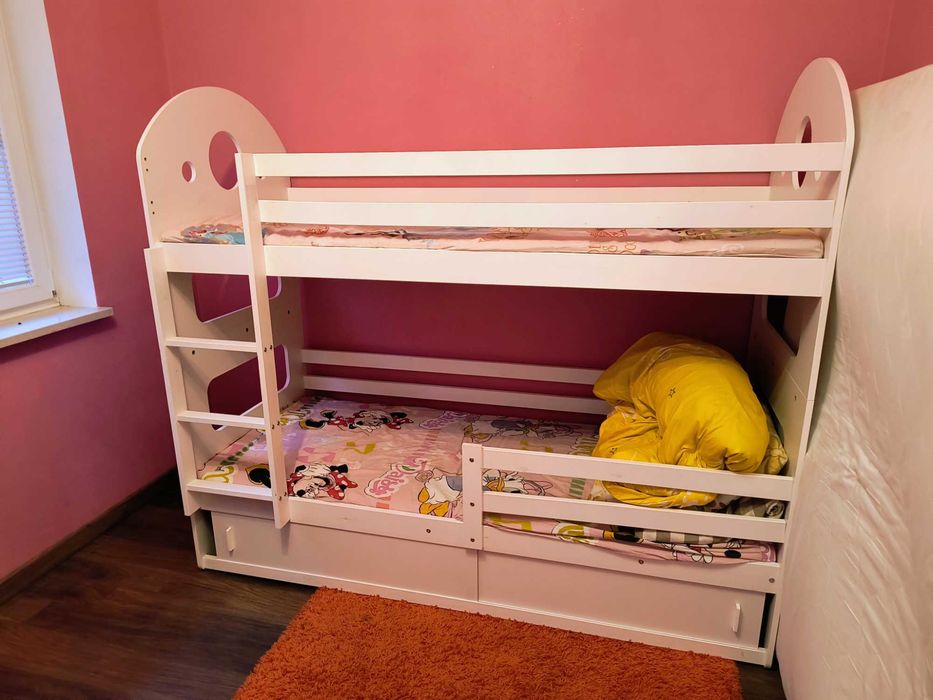 Łóżko Piętrowe Białe