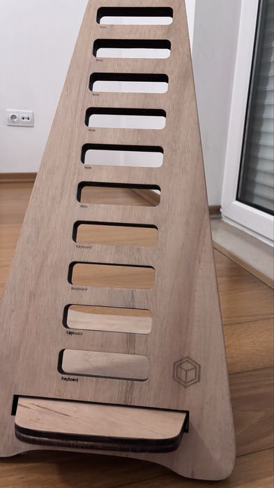 Suporte de madeira para computador portátil e mesa de pé - suporte de altura para secretária
