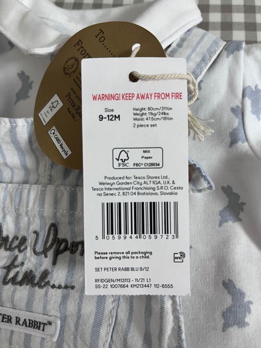 Ромпер лляний Peter Rabbit, 9-12 міс