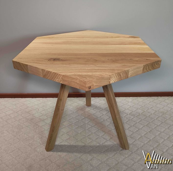 Dębowy Stolik kawowy | Hexagon | 50cm wys. | 74cm szer.