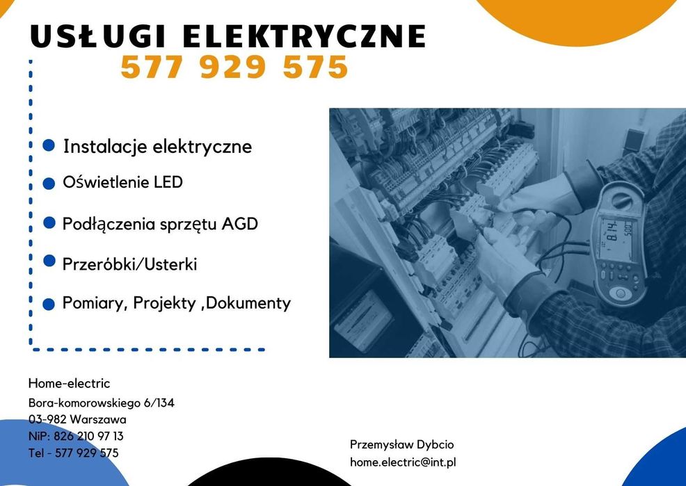 Elektryk,Usterki,Pomiary,Usługi Elektryczne