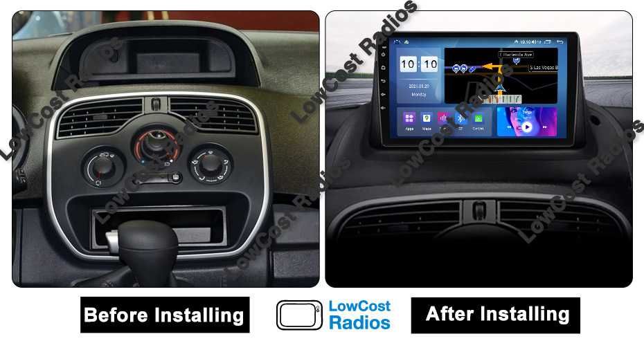 Auto Rádio 9' RENAULT KANGOO | GPS ANDROID Bluetooth USB APPS WIFI | CARPLAY • ANDROID AUTO