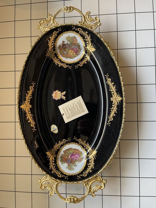 Masoni Limoges, placado a ouro 24quilates, pintado à mão
