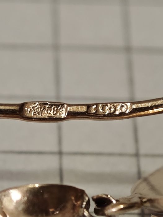 Золоті сережки-самовари, протяжки, 583 проба.