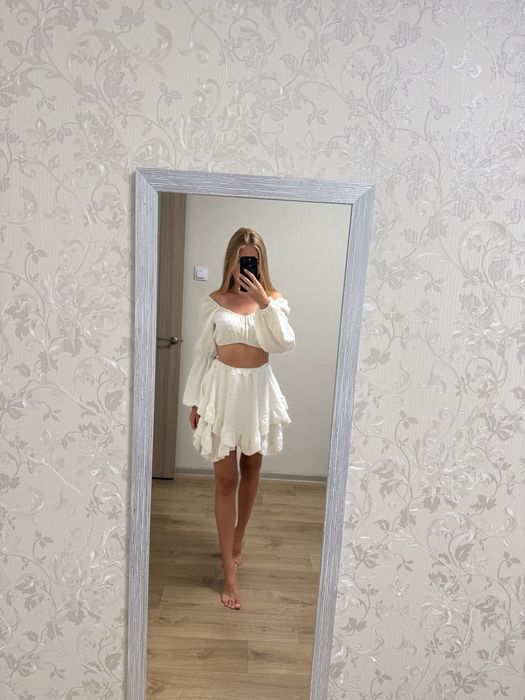 Топ і юбка молочного кольору універсальний розмір